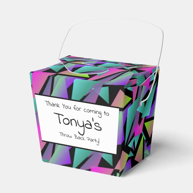 Tonåring Födelsedag 80-tal 90-tal Neon Geometrisk  Presentaskar (Framsidan Sidan)