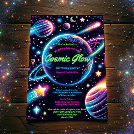 Tonåring Födelsedagsfesten Kosmiskt ljusflöde Inbjudningar