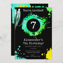 Tonåring Födelsedagsfesten Tween Young Boy i Neon