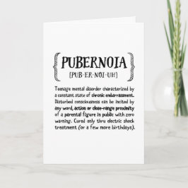 Tonåring föräldrauppmuntran, humoristisk - Puberno Kort