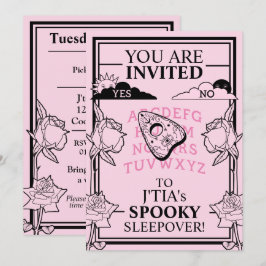 Tonåring Girl Gothic Pastel Rosa Spooky Sleepover Inbjudningar