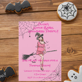 Tonåring Girl Witch Babes Halloween fest Inbjudningar
