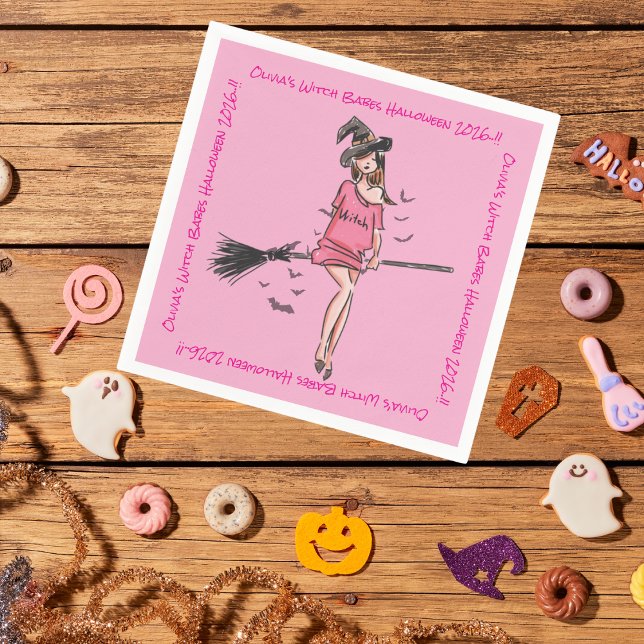 Tonåring Girl Witch Babes Halloween fest Pappersservett (Witch Babes Halloween Party Napkins)