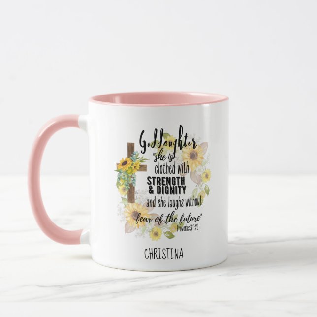 Tonåring Goddotter Gift - Personlig Proverb-citat Mugg (Vänster)