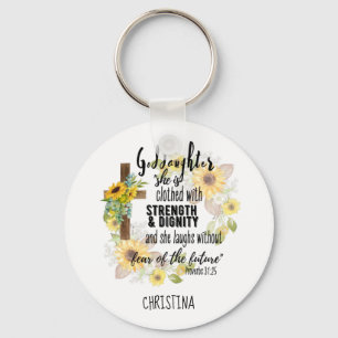 Tonåring Goddotter Gift - Personlig Proverb-citat Nyckelring