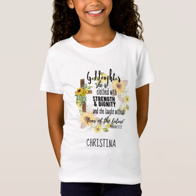 Tonåring Goddotter Gift - Personlig Proverb-citat T Shirt (Framsida)