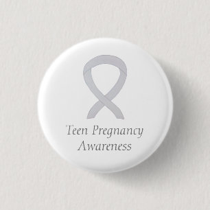 Tonåring Gravid Awareness White Ribbon Anpassnings Knapp