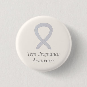 Tonåring Gravid Awareness White Ribbon Anpassnings Knapp