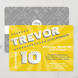 Tonåring/interpolera Graffiti Wall Birthday Boy Pa Inbjudningar