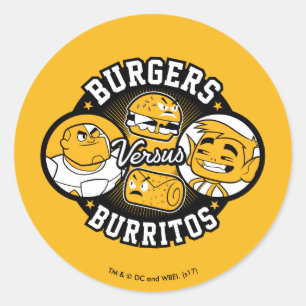 Tonåring jättar går! Burritos för hamburgare Runt Klistermärke