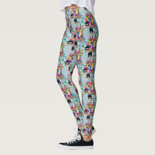 Tonåring jättar går! Collage för Retro Leggings