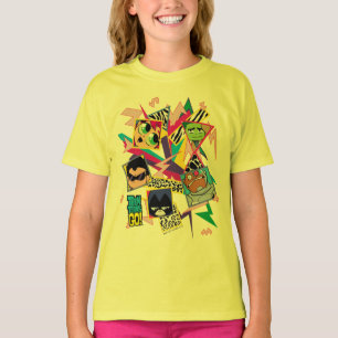 Tonåring jättar går! Collage för Retro T Shirt