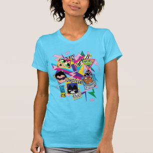 Tonåring jättar går! Collage för Retro Tee Shirt