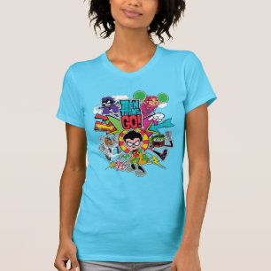 Tonåring jättar går! grafisk lagpil t-shirt