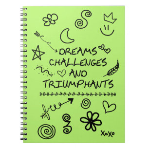 Tonåring Journal med Doodles Anteckningsbok Med Spiral