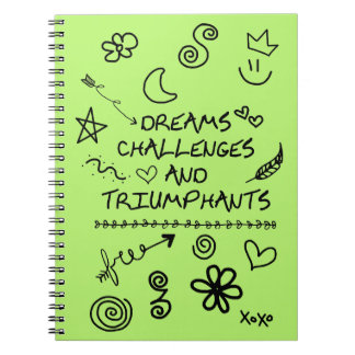Tonåring Journal med Doodles Anteckningsbok Med Spiral