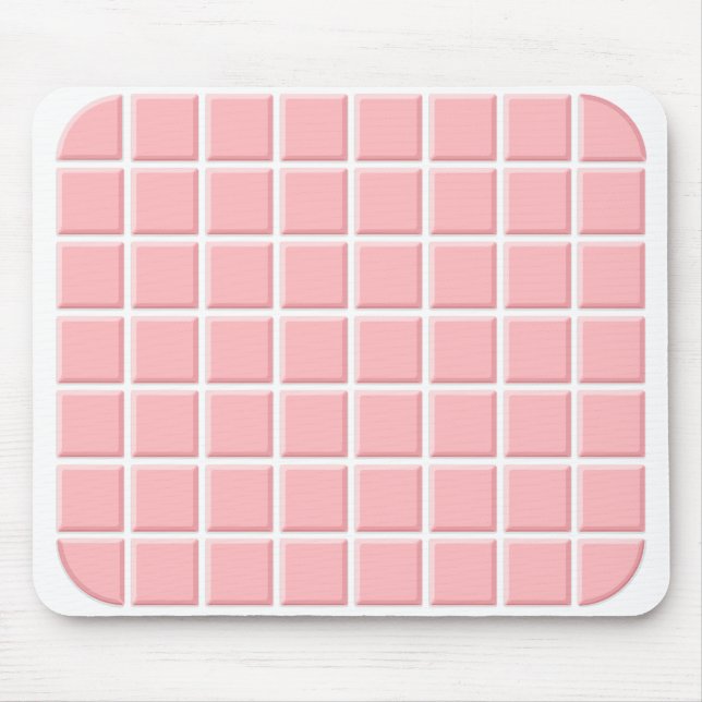 Tonåring Ljusa rosa, vita fyrkantsbrickor för flic Musmatta (Framsidan)