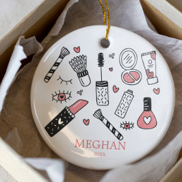 Tonåring Makeup-julprydnad Julgransprydnad Keramik