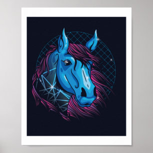 Tonåring NEON Horse Girls Kärlek Horses Trendig Co Poster