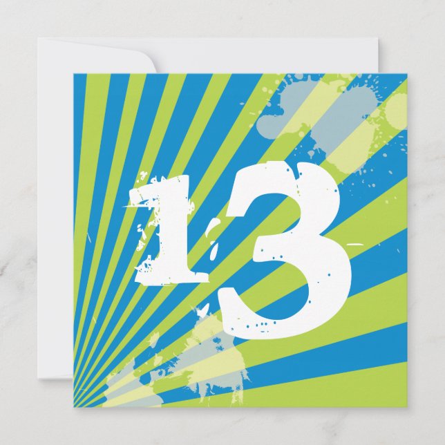 Tonåring pojken för födelsedagsfest inbjudan | (Framsida)