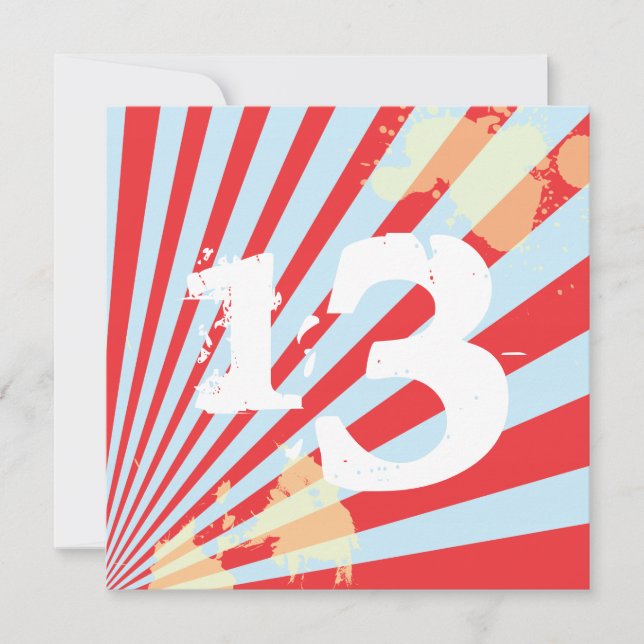 Tonåring pojken för födelsedagsfest inbjudan | (Framsida)