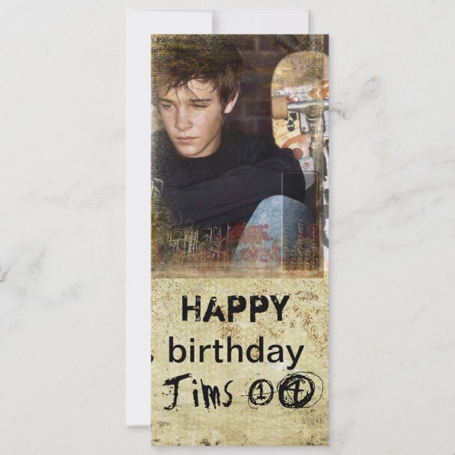 tonåring pojkfoto inbjudan (Framsida)