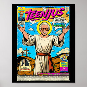 Tonåring Rollig Jesus Meme Kristus Tro Andra Komme Poster