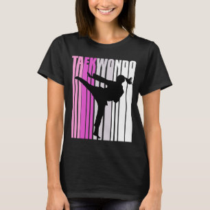 Tonåring Rosa Karate Birthday Silhouette Motivatio T Shirt