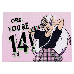 Tonåring Rosa Tecknad Punk 14:e födelsedagen