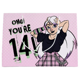 Tonåring Rosa Tecknad Punk 14:e födelsedagen