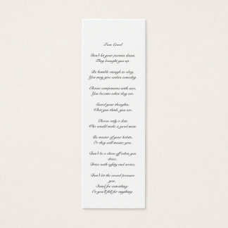 Tonåring skapat bokmärke litet visitkort