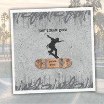 Tonåring Skateboard Graffiti Grunge Födelsedagspap