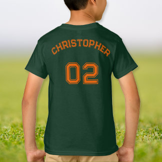 Tonåring Småbarn Boy Girl Namn Jersey Number Grönt T Shirt