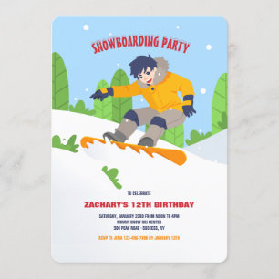 Tonåring Snowboarderinbjudan Inbjudningar