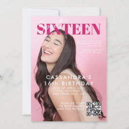Tonåring Sweet sixteen om magasinans QR-kod Inbjudningar
