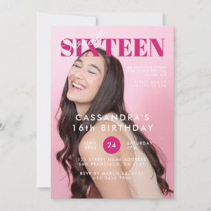 Tonåring Sweet sixteen om magasinskydd på födelsed Inbjudningar