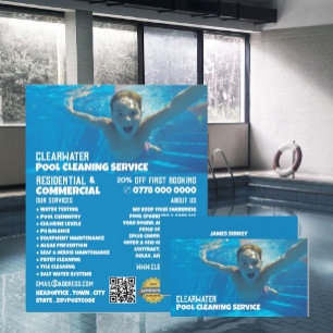 Tonåring Swimmer Porträtt, Swimming Bassäng Städni Flygblad