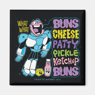 Tonåring Titans gå! Cyborg Burger Rap Magnet