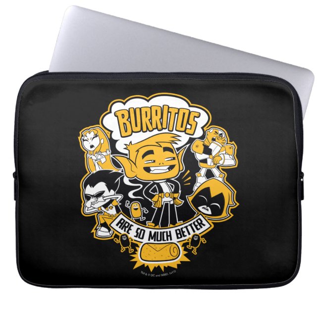 Tonåring Titans Go! | Beast Boy "Burritos are" Laptop Sleeve (Framsidan)
