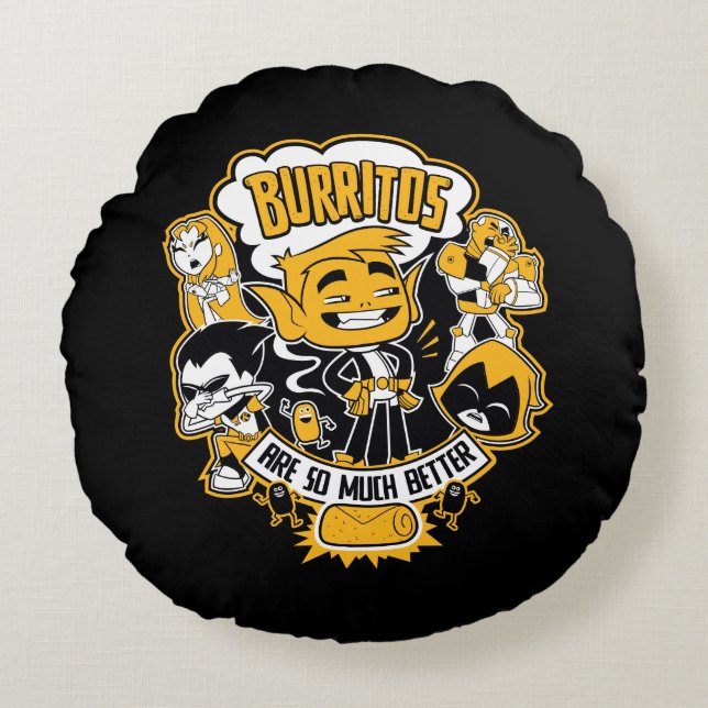 Tonåring Titans Go! | Beast Boy "Burritos are" Rund Kudde (Framsidan)