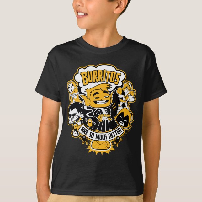 Tonåring Titans Go! | Beast Boy "Burritos are" T-shirt (Framsida)