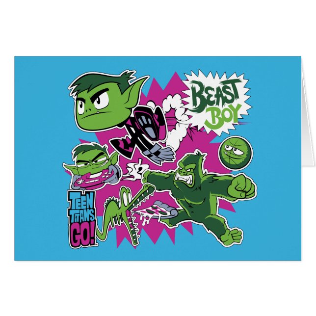 Tonåring Titans Go! | Beast Boy Shapeshifts Hälsningskort (Framsidan Horizontal)