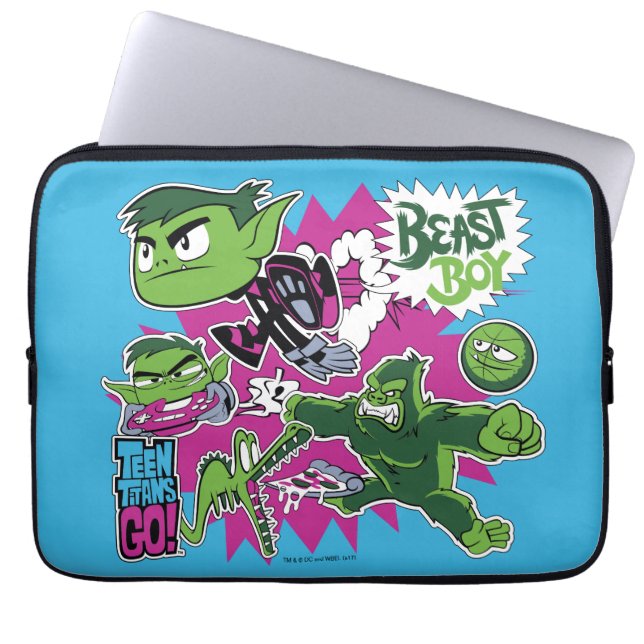 Tonåring Titans Go! | Beast Boy Shapeshifts Laptop Sleeve (Framsidan)