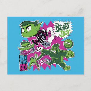 Tonåring Titans Go! Beast Boy Shapeshifts Vykort