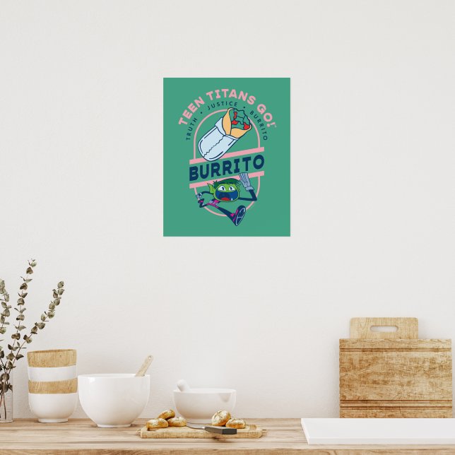 Tonåring Titans Go! Beast Boy "Truth Justice Burri Poster (Kök)