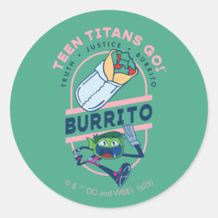Tonåring Titans Go! Beast Boy "Truth Justice Burri Runt Klistermärke