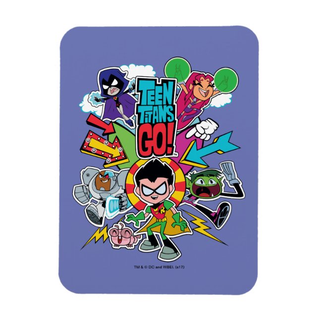 Tonåring Titans Go! | Bild för grupppil Magnet (Vertikal)
