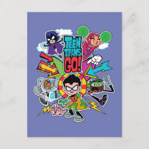 Tonåring Titans Go! Bild för grupppil Vykort