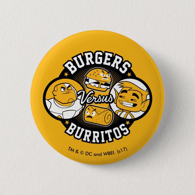 Tonåring Titans Go! | Burgers mot Burritos Knapp (Framsida)