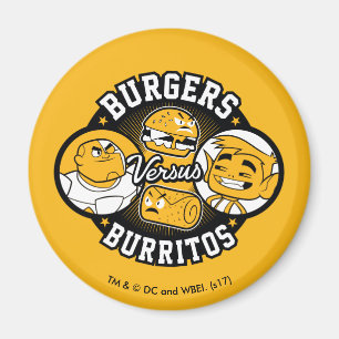 Tonåring Titans Go! Burgers mot Burritos Magnet